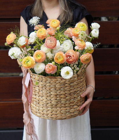 Giỏ lục bình mao lương cam đào