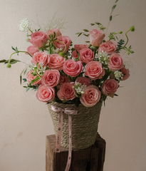 Giỏ cói hermosa mix sao trắng