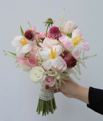 Hoa cưới calla lily hồng mix tone hồng