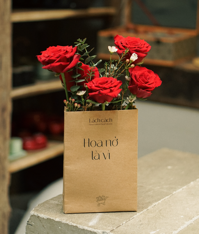 Túi hoa nở là vì... (hồng đỏ)