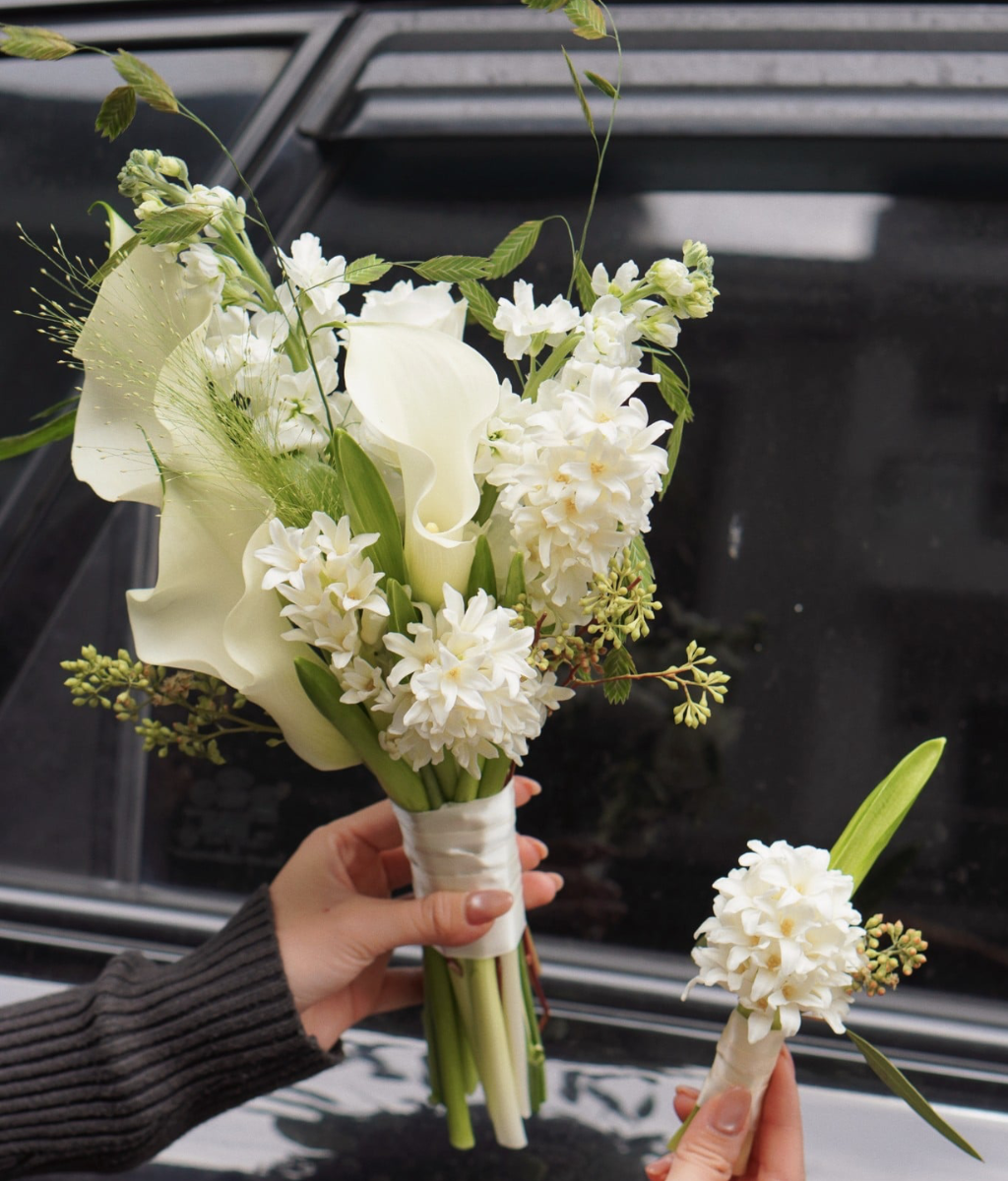 Hoa cưới dạ lan hương mix calla lily