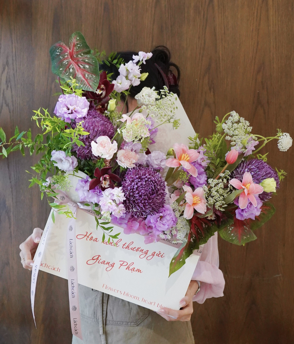 Phong thư hoa big size - tone tím