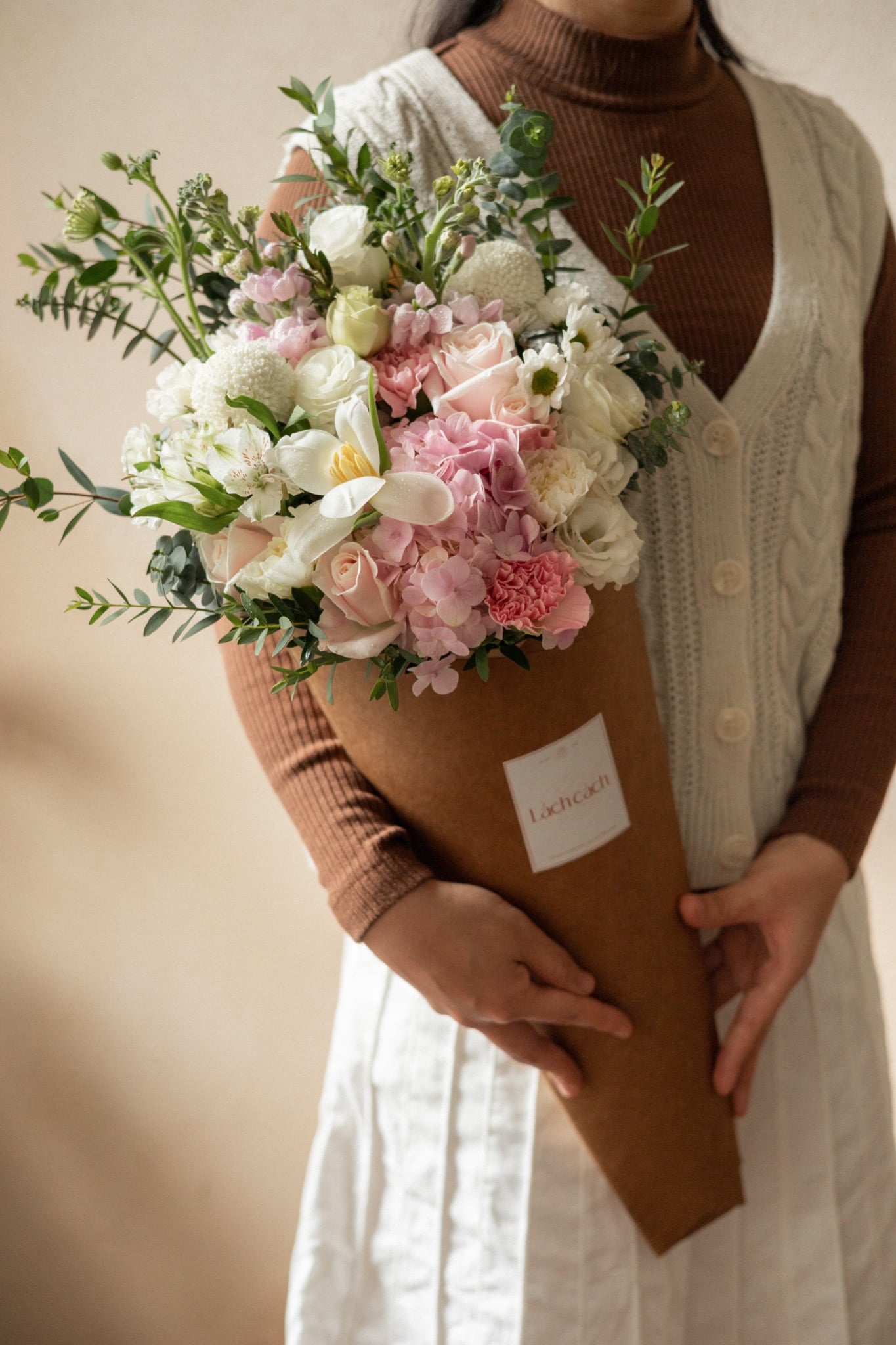 Signature tú cầu hồng mix tulip