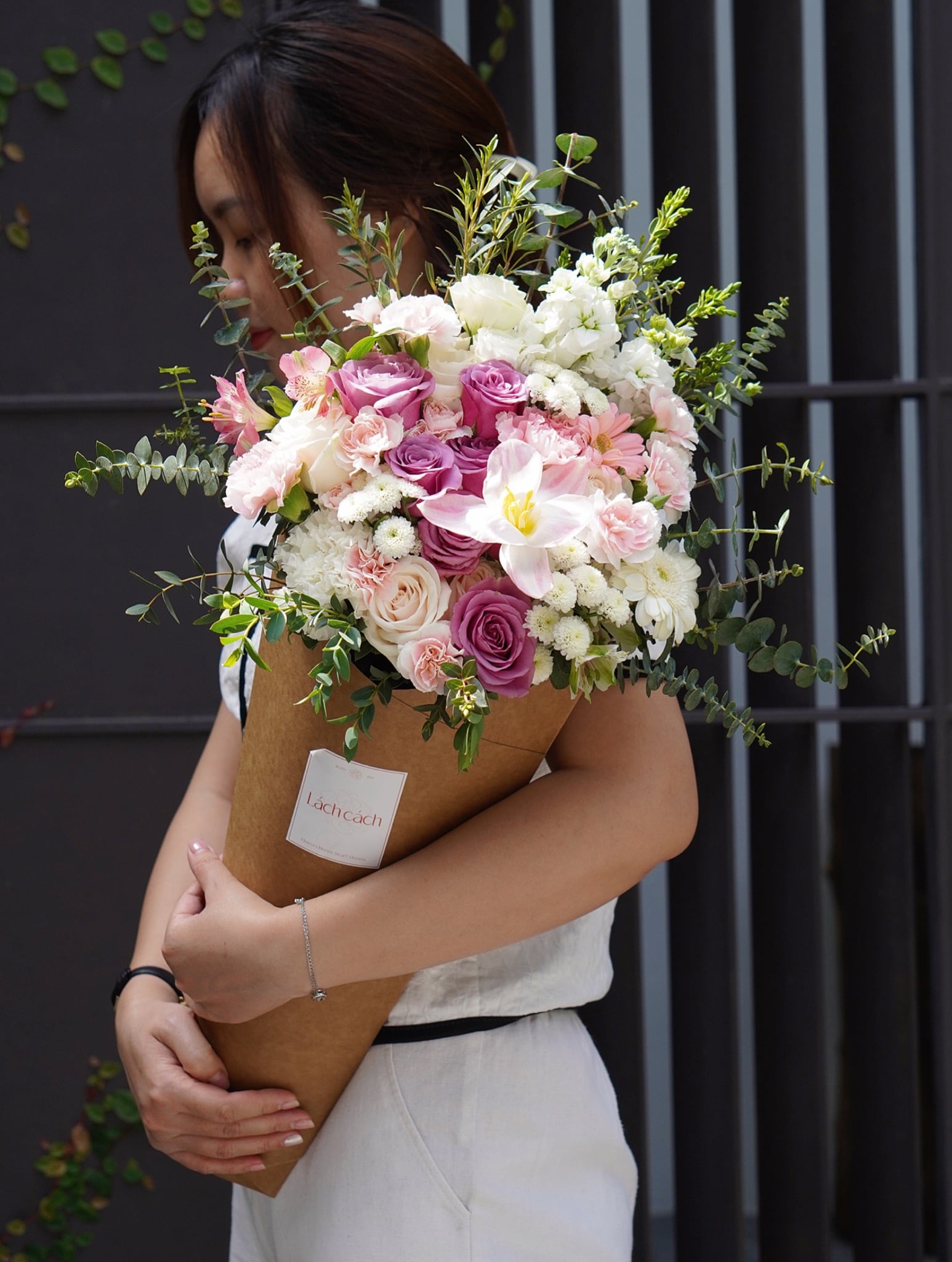 Signature hồng tím mix tulip