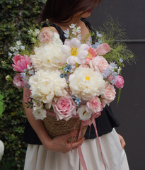 Giỏ cói peony mix