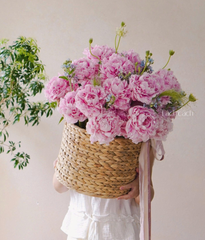 Giỏ lục bình Peony 40 bông