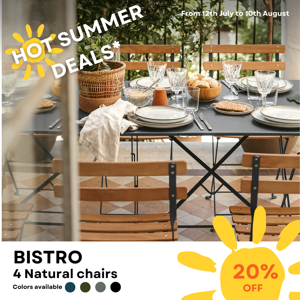  BISTRO - Set of 4 Natural chairs 