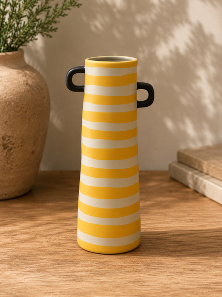  GB - LONG STRIPED TWO HANDLE VASE (15x8x28.5cm) 