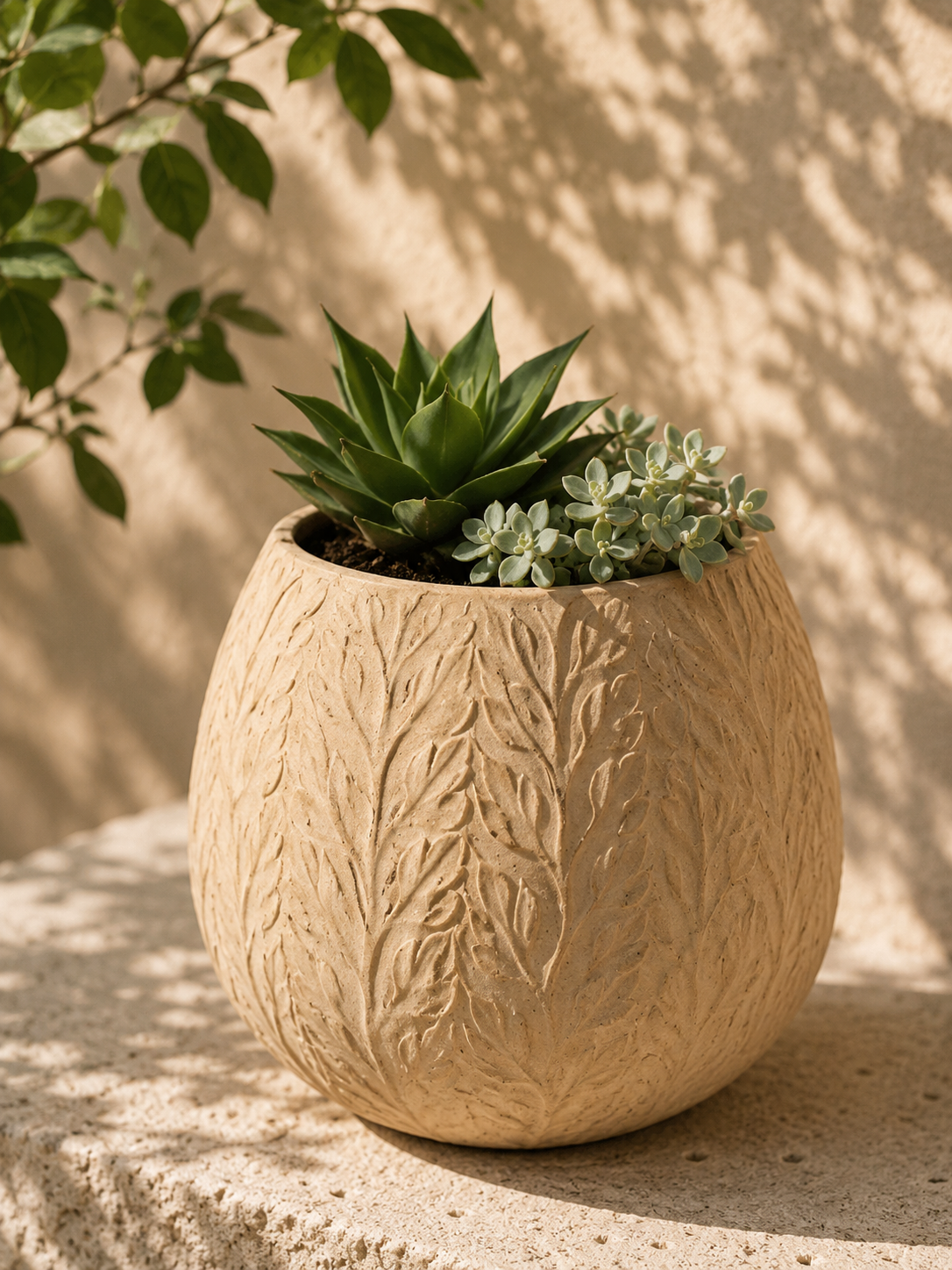  AN - LAVA Chậu/Bình Bê tông (Cao 40cm). 