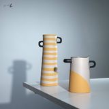  GB - LONG STRIPED TWO HANDLE VASE (15x8x28.5cm) 