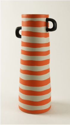  GB - LONG STRIPED TWO HANDLE VASE (15x8x28.5cm) 