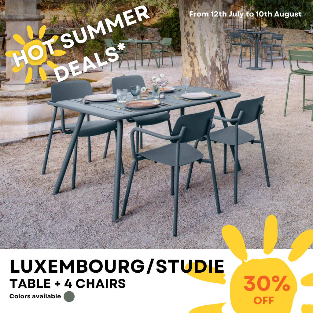  LUXEMBOURG - Set: 1 x table 165x100 and 4 x STUDIE chairs 