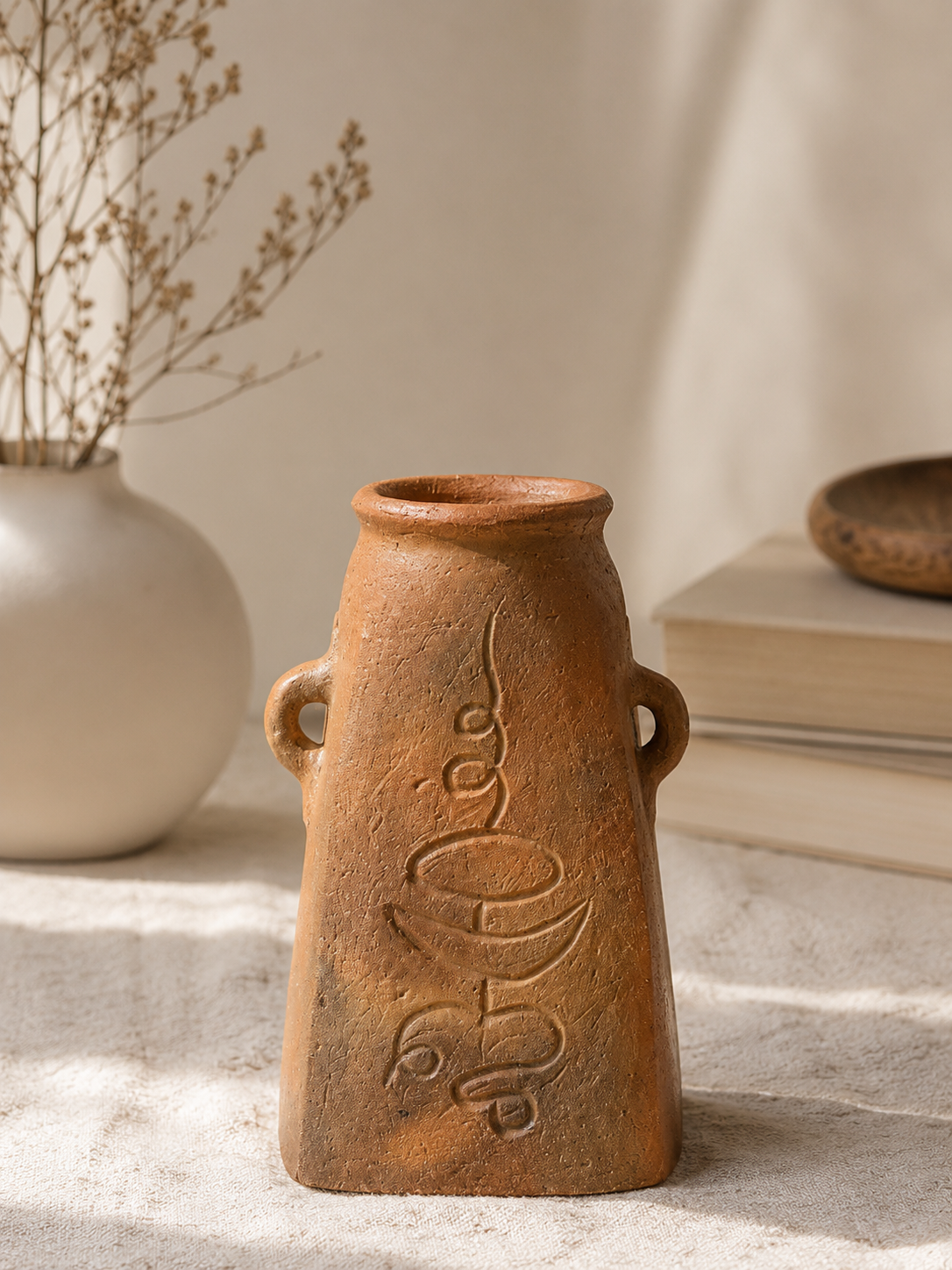  CHAM - Bình Hoa Đất Nung Thủ Công Homkar (26 cm) 