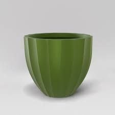  JS - SANTA BARBARA Chậu Composite tròn thấp có rãnh dọc (Đường kính 59 x Cao 52 cm) 