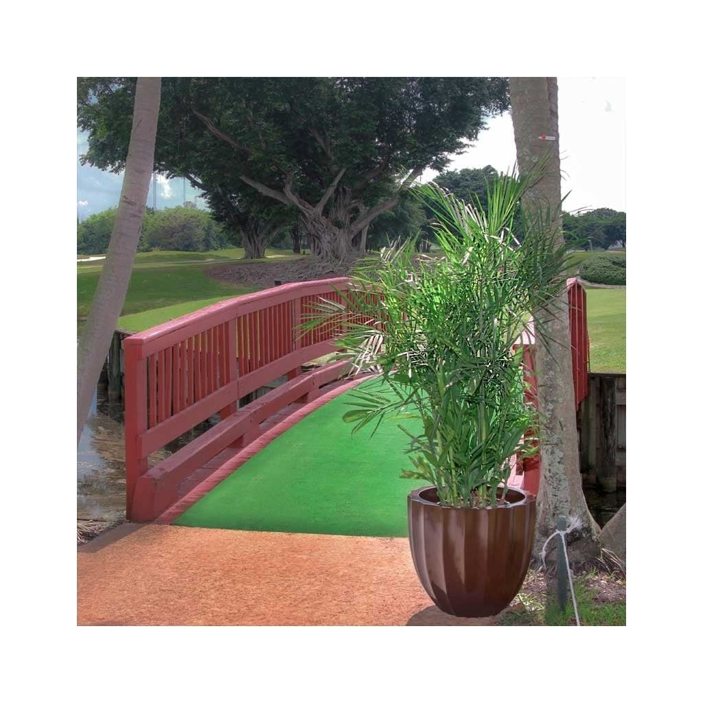 JS - SANTA BARBARA Chậu Composite tròn thấp có rãnh dọc (Đường kính 59 x Cao 52 cm) 