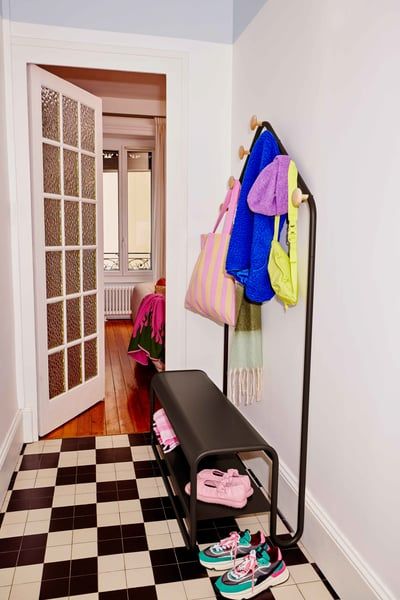  FUNAMBULE Ghế Băng Sảnh Tích Hợp Móc Treo 