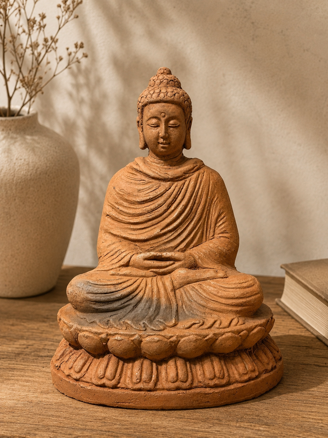  CHAM - Tượng Phật Tọa Trên Đài Sen 