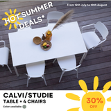  CALVI - Set: 1 x table 160x80 and 4 x STUDIE chairs 
