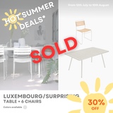  LUXEMBOURG - Set: 1 x table 165X100 and 4 SURPRISING Teak chairs 