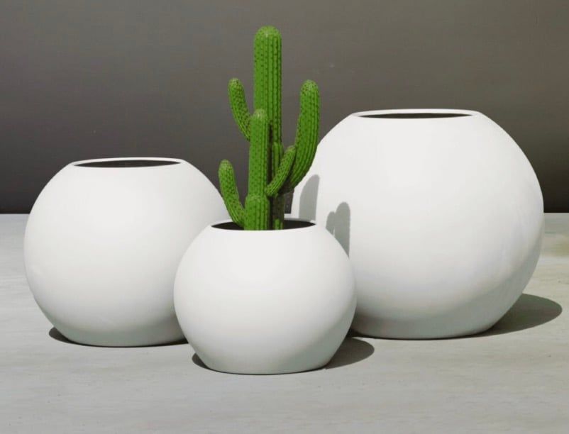  JS - GLOBE Chậu Composite hình cầu - Cỡ trung (Đường kính 62 x Cao 48 cm) 