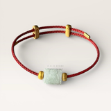  Dây đeo tay lu thống cẩm thạch trắng xanh - Size nữ 