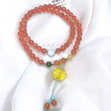  Chuỗi nam hồng mix charm hoa/ tỳ hưu 