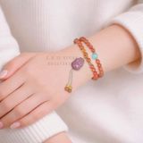  Chuỗi nam hồng mix charm hoa/ tỳ hưu 