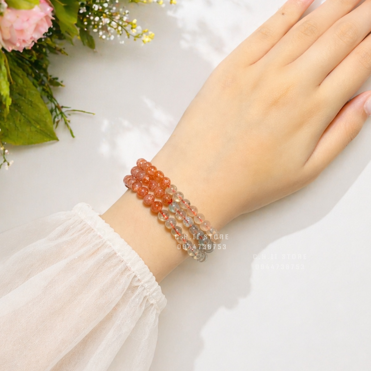  Chuỗi đá mặt trời - Sunstone Ombre 