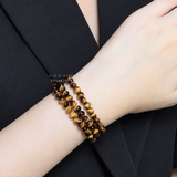  Chuỗi quấn 3 vòng mắt hổ nâu vàng 