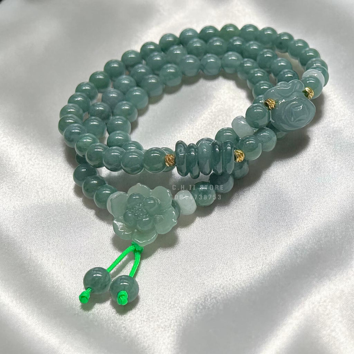  Chuỗi lam ngọc loại A mix Charm 