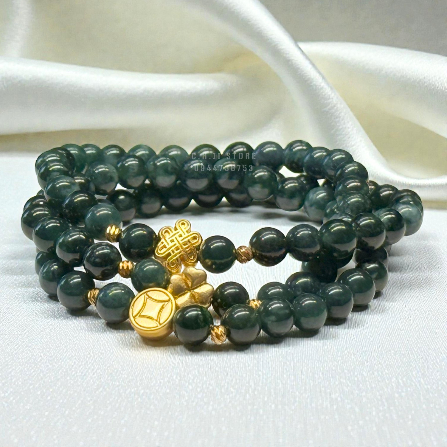  Chuỗi lam ngọc loại A mix Charm 