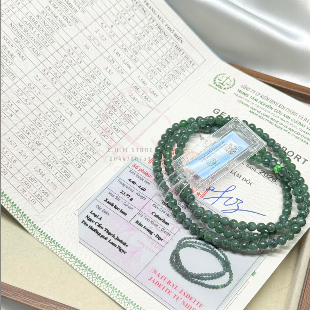  Chuỗi lam ngọc loại A mix Charm 
