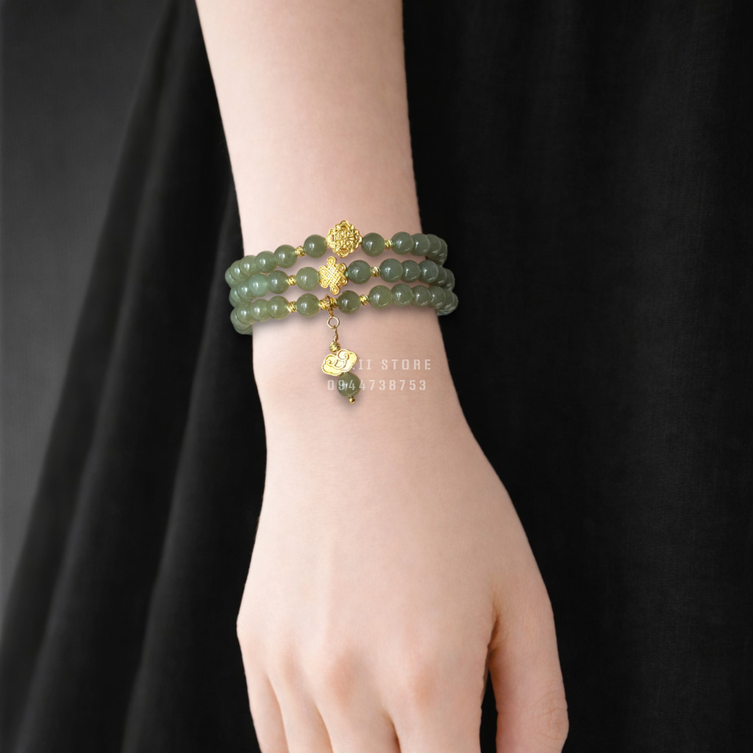  Chuỗi ngọc hòa điền mix charm 
