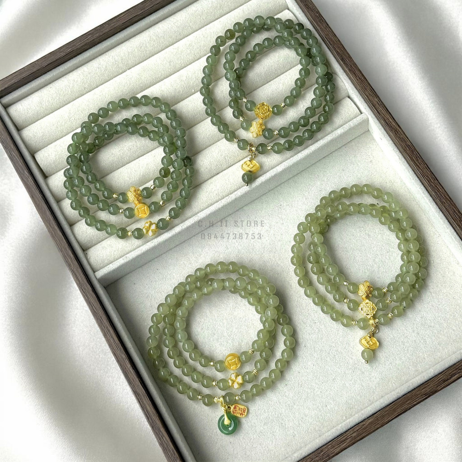  Chuỗi ngọc hòa điền mix charm 