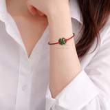  Dây đeo tay cỏ 4 lá và xu kim tiền ngọc bích 