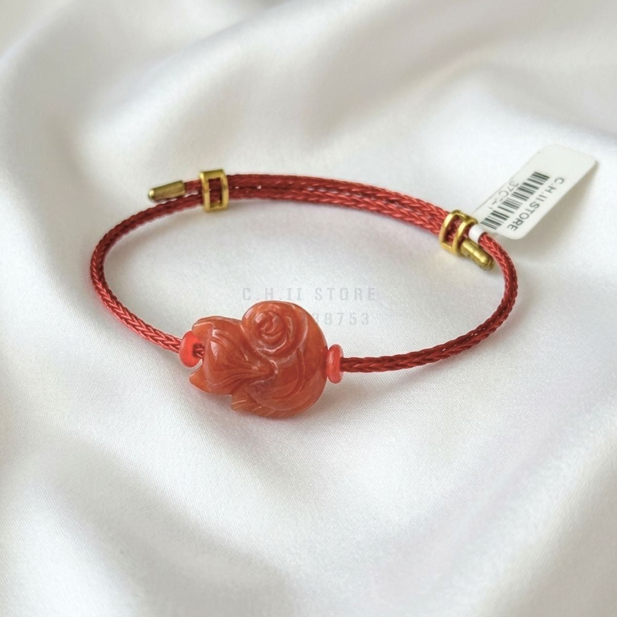  Dây đeo tay hồ ly cẩm thạch huyết 