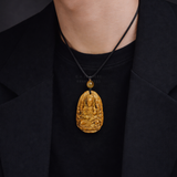  Dây đeo cổ mặt Phật Bản Mệnh - Mắt Hổ Nâu Vàng 