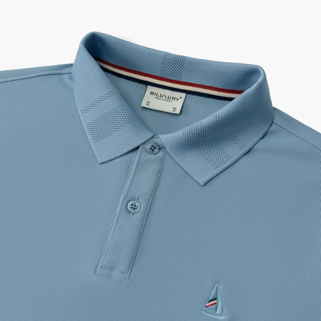 ÁO POLO CAO CẤP, THIẾT KẾ BASIC - MÀU XANH PASTEL 1APCB611XAH