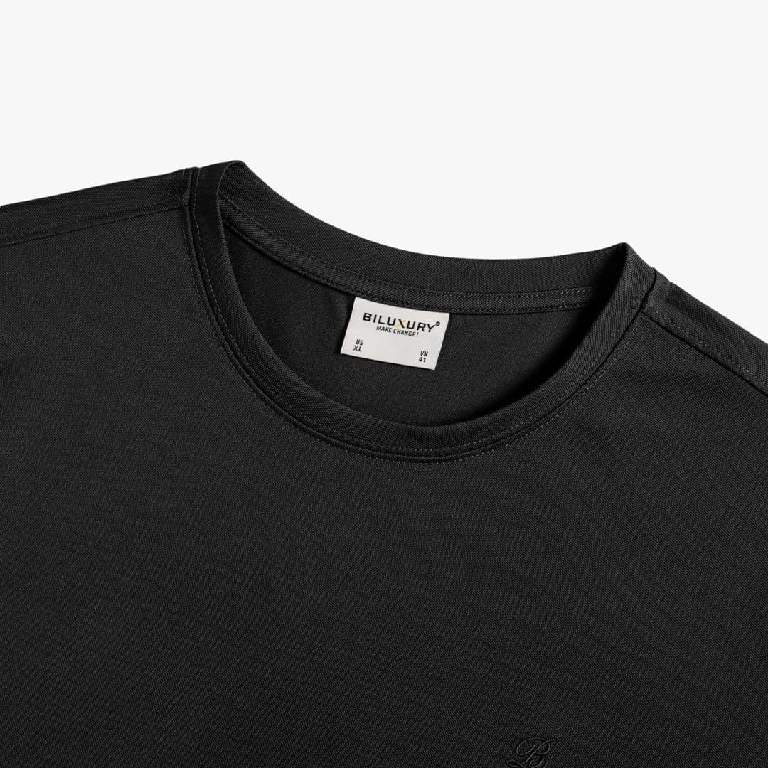 ÁO T-SHIRT THIẾT KẾ CƠ BẢN - MÀU ĐEN 1APKB21DEN