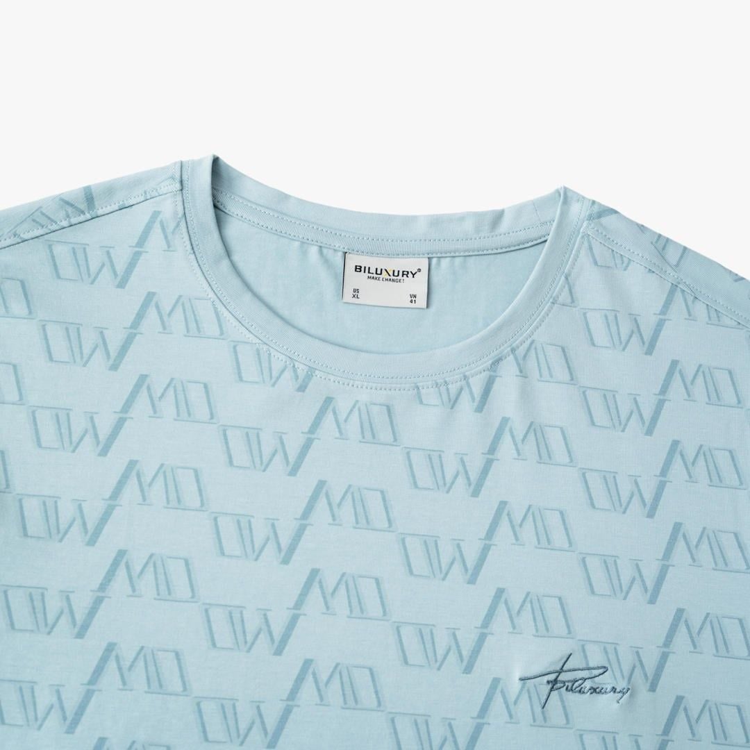 ÁO T-SHIRT THIẾT KẾ HỌA TIẾT - XANH PASTEL 1APKT619XNH