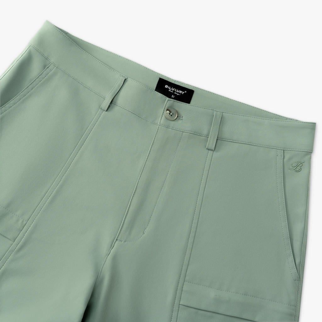 QUẦN SHORT KAKI - MÀU XANH RÊU 1QNKT603