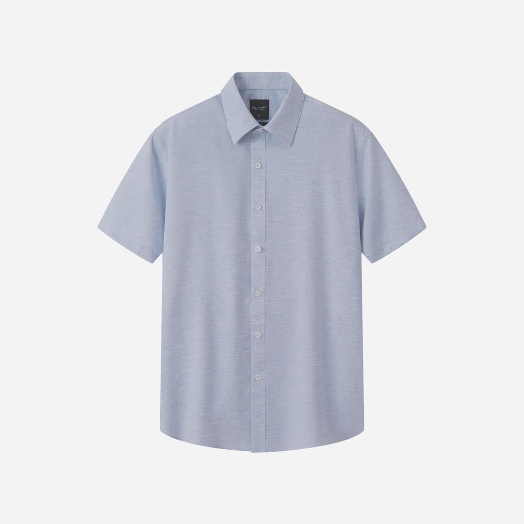 ÁO SƠ MI CỘC TAY BASIC - XANH XÁM