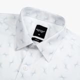  ÁO SƠ MI CỘC TAY HOẠ TIẾT CAO CẤP - TRẮNG 