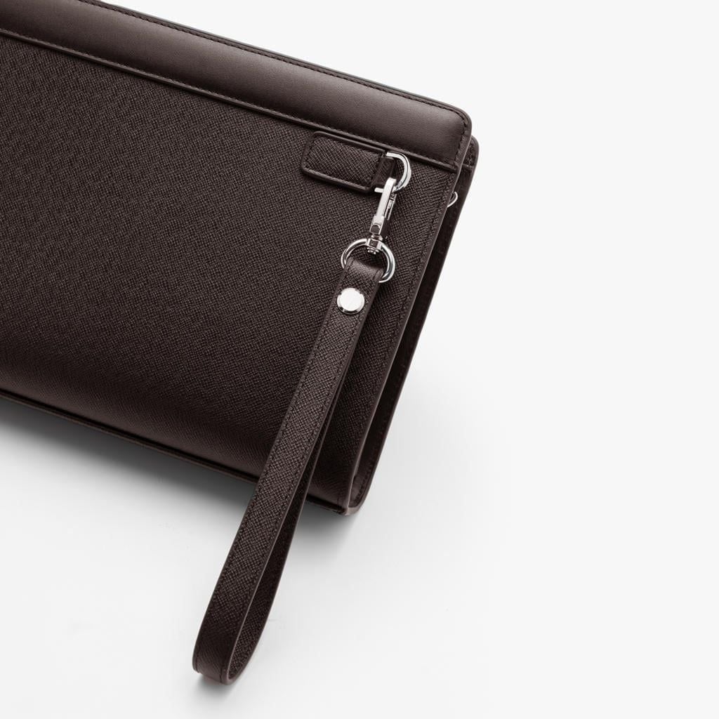 TÚI CLUTCH CẦM TAY, THIẾT KẾ DA THẬT CAO CẤP - NÂU 1TDCT001NAU