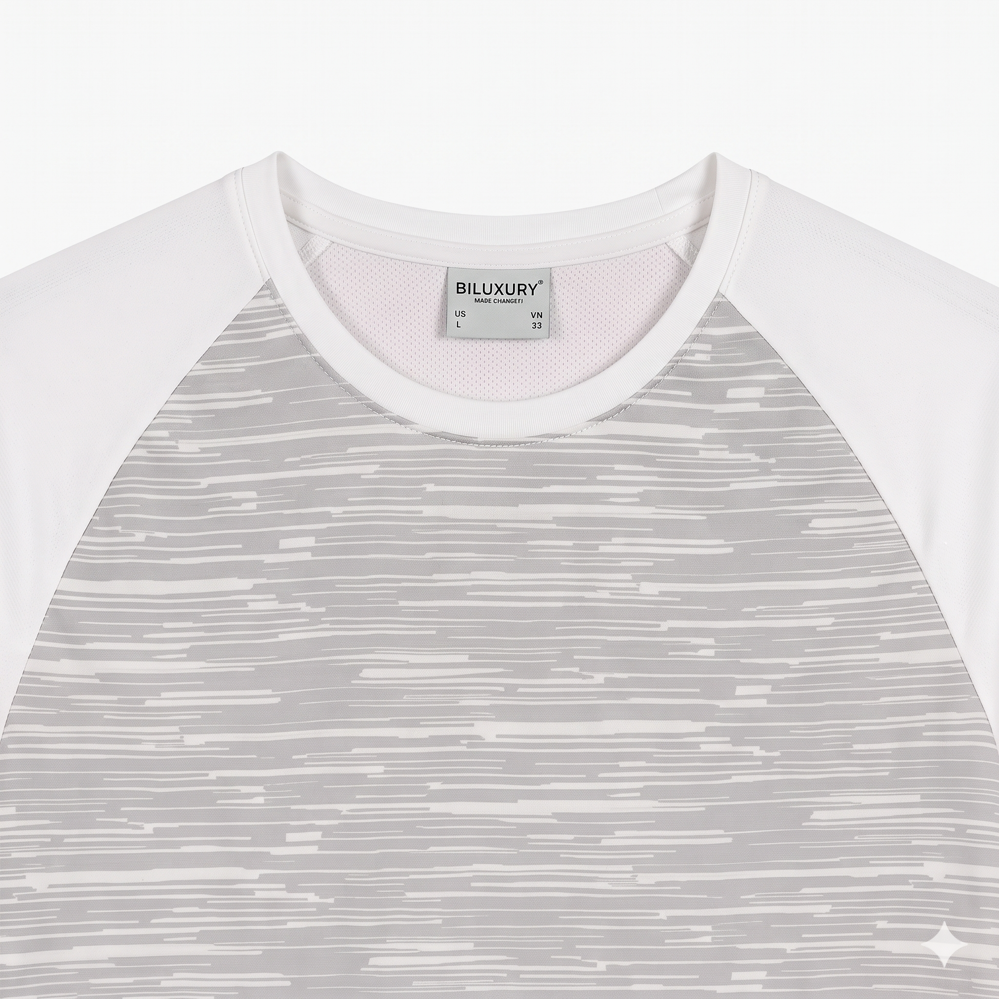 ÁO T-SHIRT THỂ THAO RAGLAN BILUXURY - MÀU TRẮNG 1APKT613TRK01