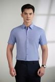  ÁO SƠ MI CỘC TAY CARO - XANH XÁM 