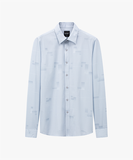  Áo sơ mi dài tay hoạ tiết, (Ghi sáng, 39) 