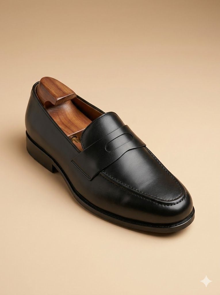 GIÀY DA LOAFER ĐEN - 1GAD001DEN