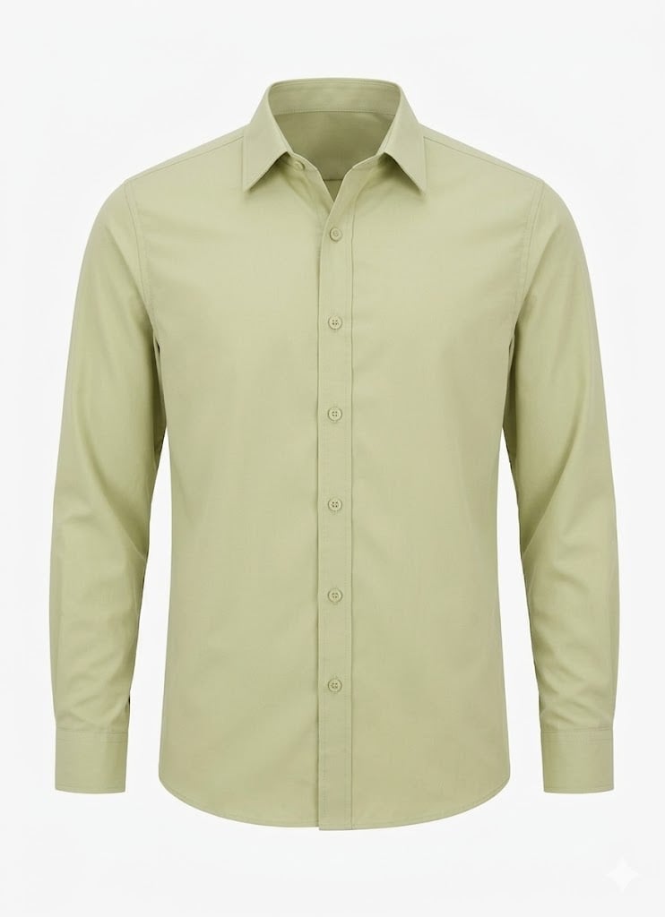  ÁO SƠ MI BASIC - MÀU XANH RÊU 