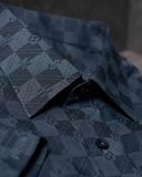  Áo sơ mi cộc tay hoạ tiết (Tím Than Tối, 39) 